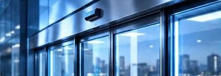 Cửa lùa tự động khung nhôm kính